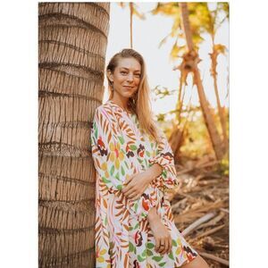 Akira floral trapeze dress sz L